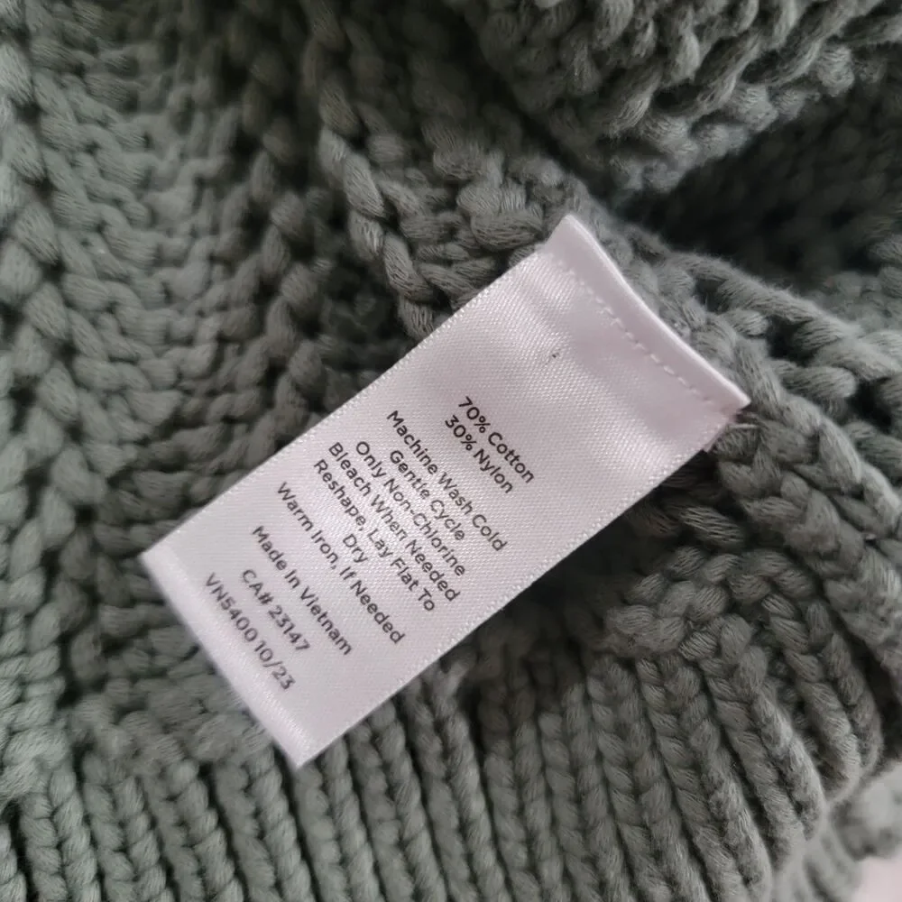 Womens Cardigan Sweater Size Small Forest Green Open Knit Heavy Boho Indie Fairy - Picture 6 of 8